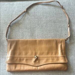 Euc Vintage Erik for Holiner tan genuine Leather Envelope Clutch/crossbody